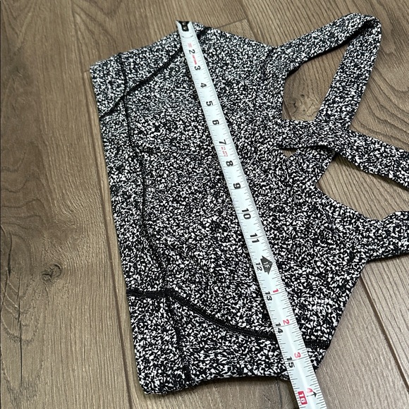 Lululemon All Sport Splatter Reflective Sports Bra Black White Size 10 - Picture 6 of 7